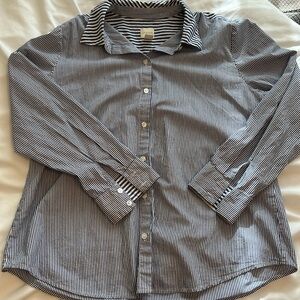 CHICOS Stripped Button Down Shirt. Size 2.